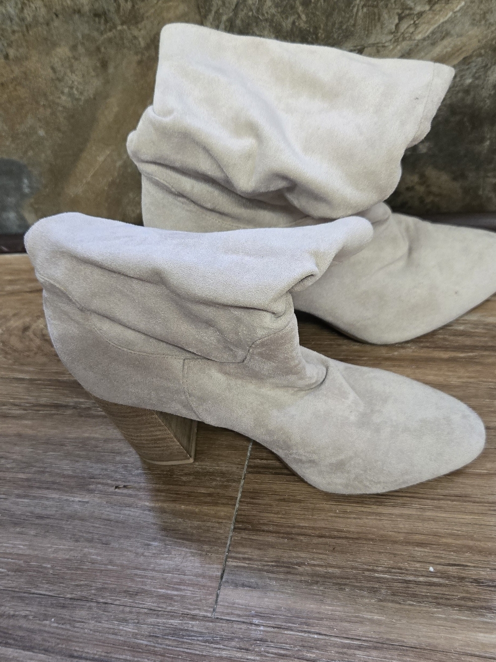 CCOCCI Taupe Suede Slouch Ankle Boots